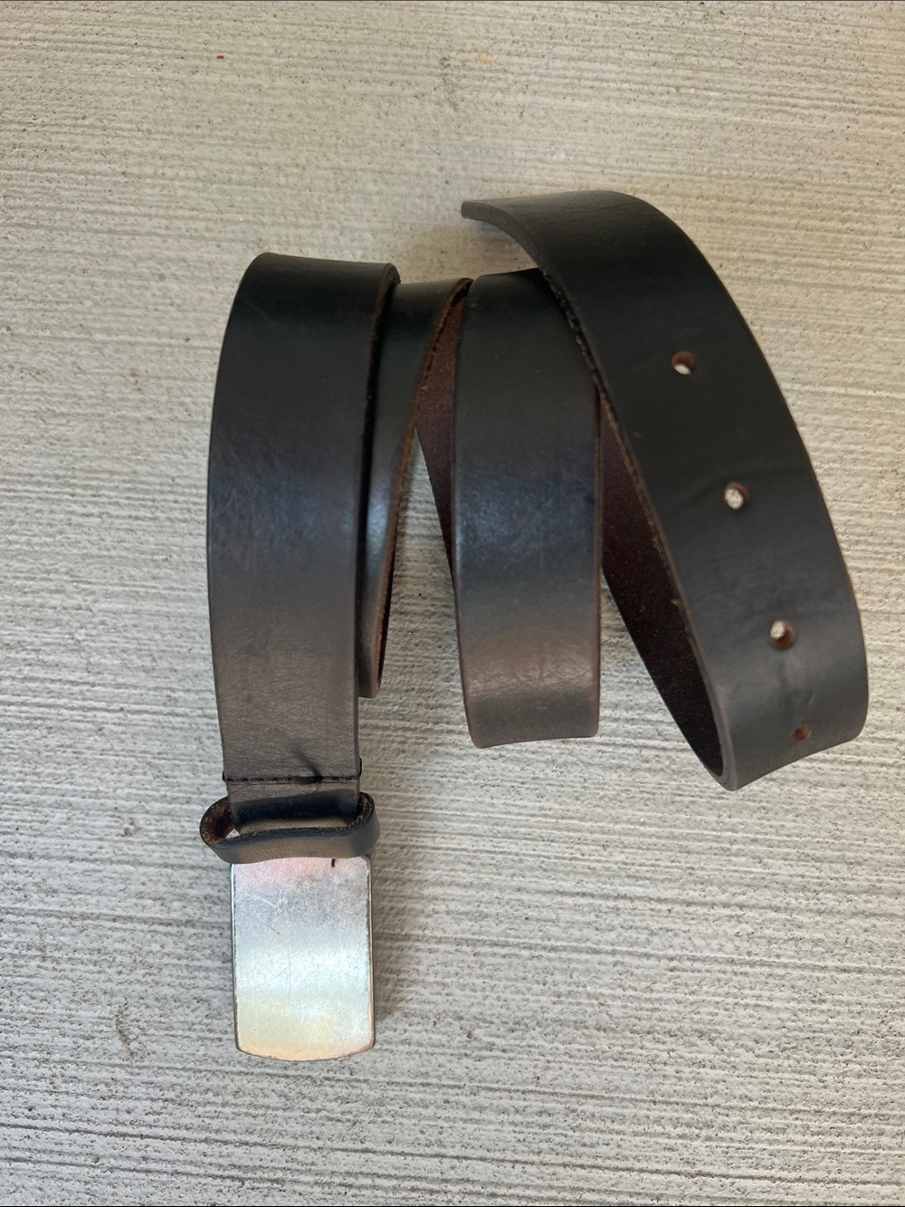 Johnston & Murphy Classic Black Leather Belt with Silver Buckle USA Made Size 36